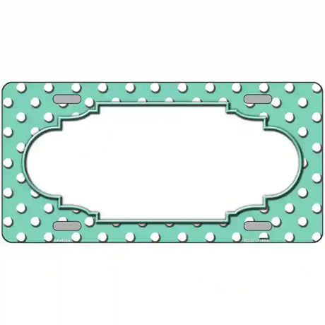 Scallop Mint White Polka Dot Metal Novelty License Plate 24" x 12" (LLP)