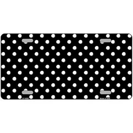 Black White Polka Dot Metal Novelty License Plate LP-4365 24" x 12" (LLP)