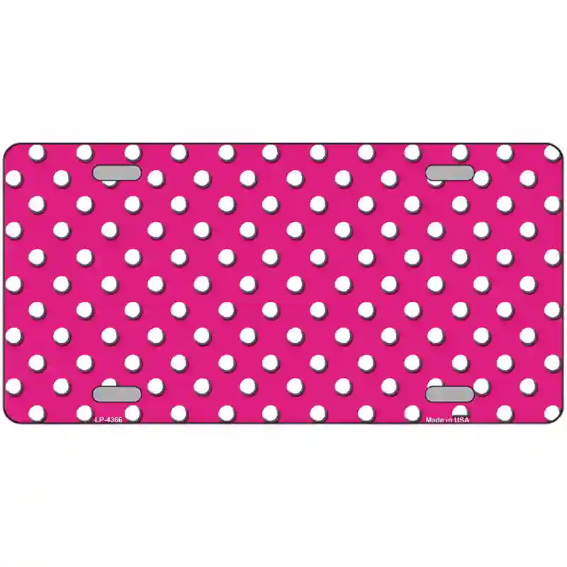 Pink White Polka Dot Metal Novelty License Plate 24" x 12" (LLP)