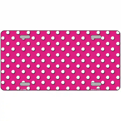 Pink White Polka Dot Metal Novelty License Plate 24" x 12" (LLP)