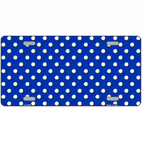 Blue White Polka Dot Metal Novelty License Plate LP-4368 24" x 12" (LLP)