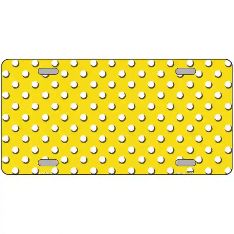 Yellow White Polka Dot Metal Novelty License Plate LP-4369 24" x 12" (LLP)