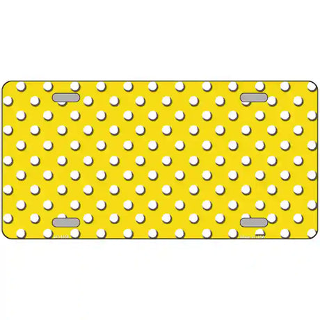 Yellow White Polka Dot Metal Novelty License Plate LP-4369 24" x 12" (LLP)