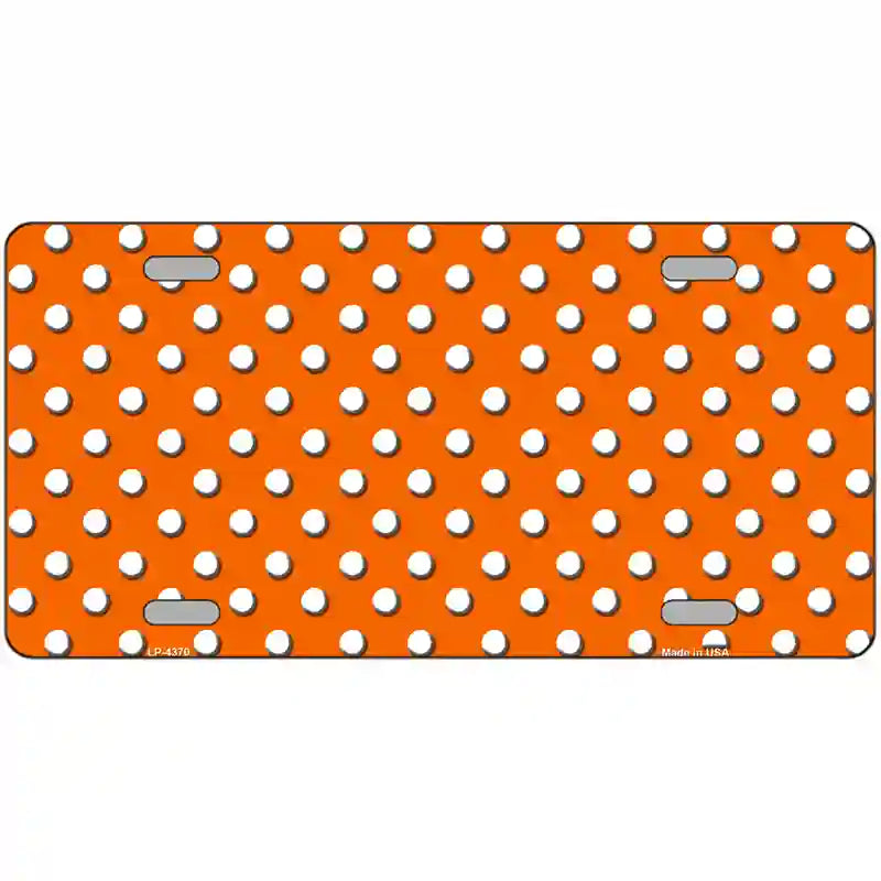 Orange White Polka Dot Metal Novelty License Plate LP-4370 24" x 12" (LLP)