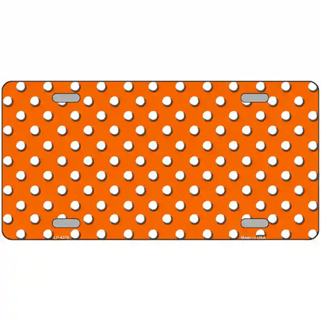 Orange White Polka Dot Metal Novelty License Plate LP-4370 24" x 12" (LLP)