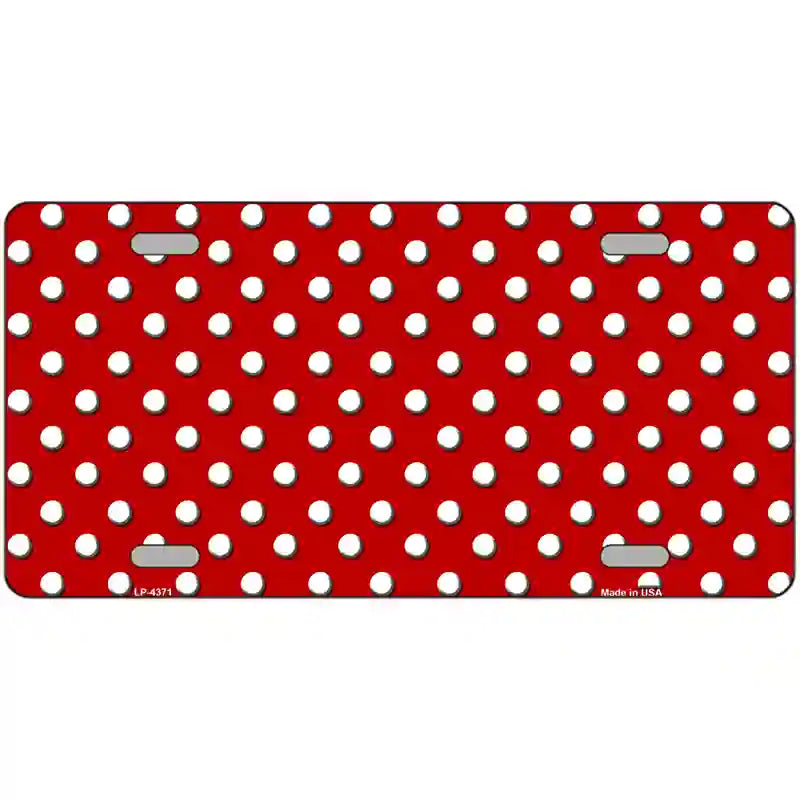 Red White Polka Dot Metal Novelty License Plate LP-4371 24" x 12" (LLP)