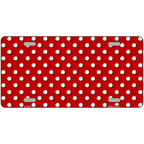 Red White Polka Dot Metal Novelty License Plate LP-4371 24" x 12" (LLP)