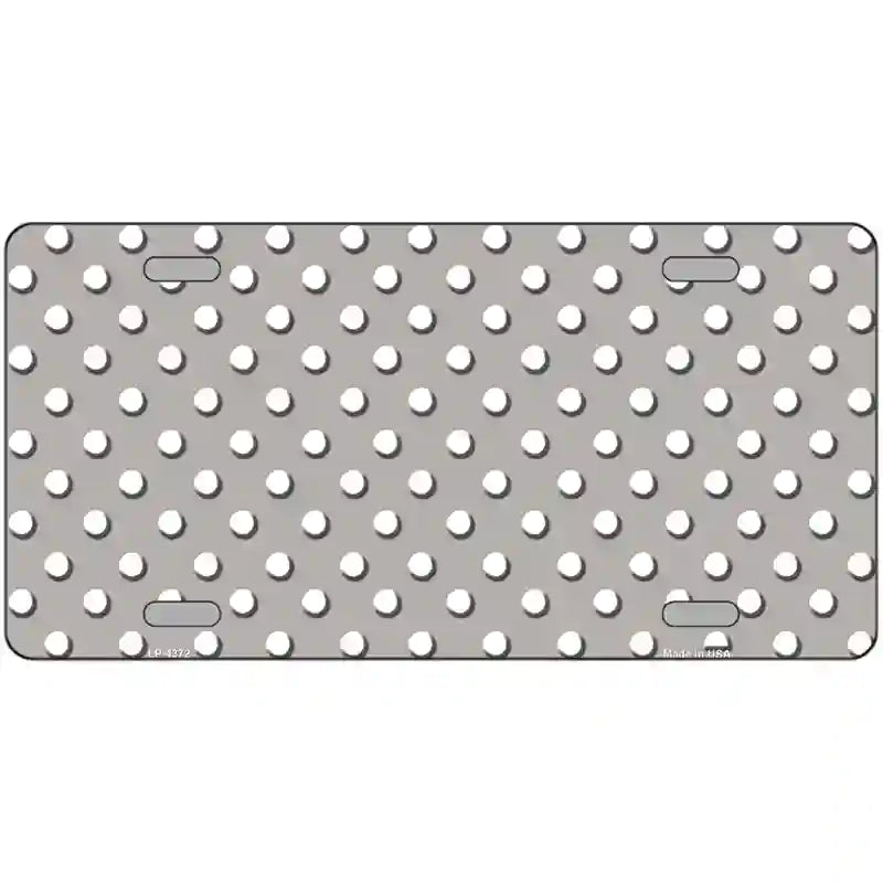 Grey White Polka Dot Metal Novelty License Plate LP-4372 24" x 12" (LLP)