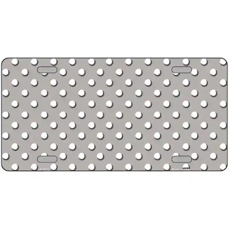 Grey White Polka Dot Metal Novelty License Plate LP-4372 24" x 12" (LLP)