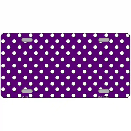 Purple White Polka Dot Metal Novelty License Plate LP-4373 24" x 12" (LLP)