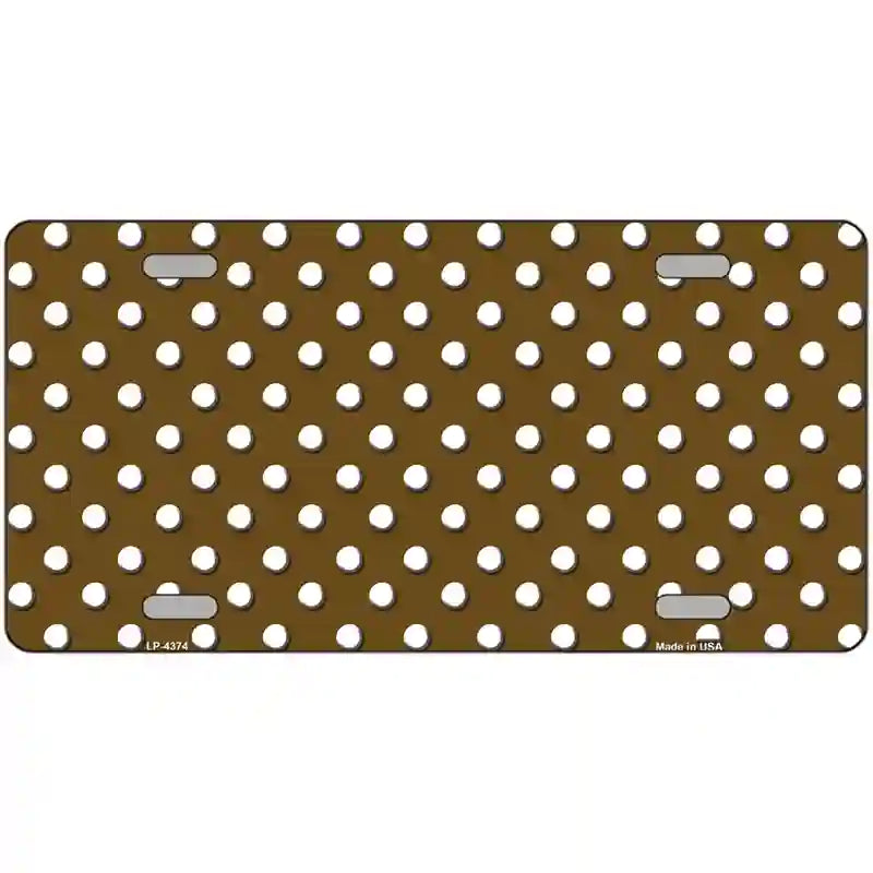 Brown White Polka Dot Metal Novelty License Plate LP-4374 24" x 12" (LLP)