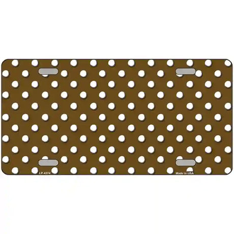 Brown White Polka Dot Metal Novelty License Plate LP-4374 24" x 12" (LLP)