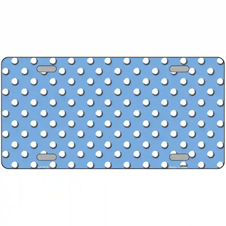 Light Blue White Polka Dot Metal Novelty License Plate LP-4375 24" x 12" (LLP)