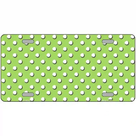 Lime Green White Polka Dot Metal Novelty License Plate 24" x 12" (LLP)