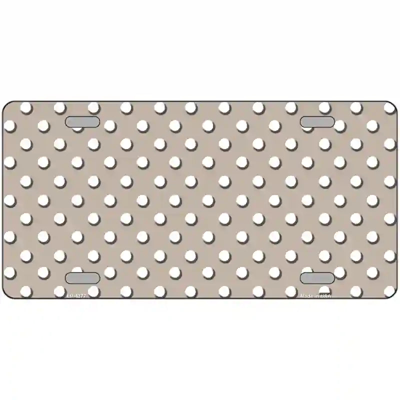 Tan White Polka Dot Metal Novelty License Plate LP-4377 24" x 12" (LLP)