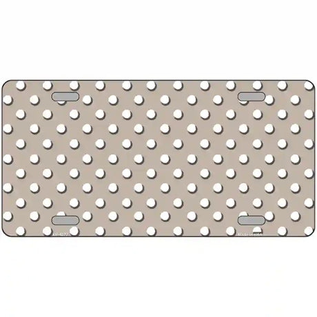 Tan White Polka Dot Metal Novelty License Plate LP-4377 24" x 12" (LLP)