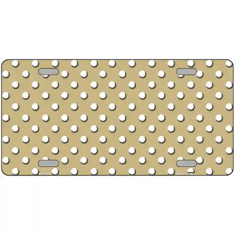 Gold White Polka Dot Metal Novelty License Plate LP-4378 24" x 12" (LLP)