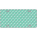 Mint White Polka Dot Metal Novelty License Plate LP-4379 24" x 12" (LLP)