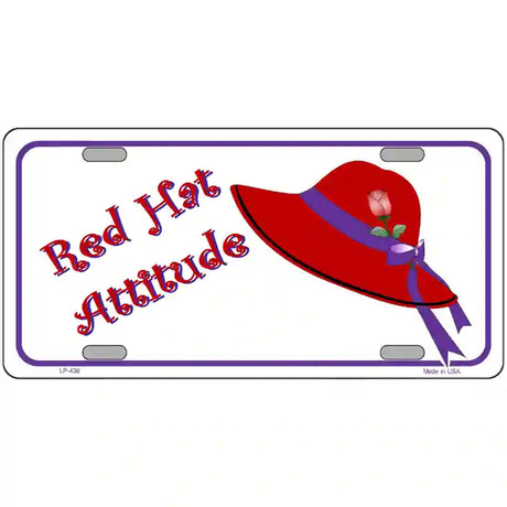 Red Hat Attitude Metal Novelty License Plate 24" x 12" (LLP)