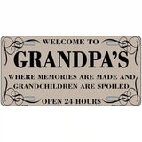 Welcome To Grandpas Metal Novelty License Plate 24" x 12" (LLP)