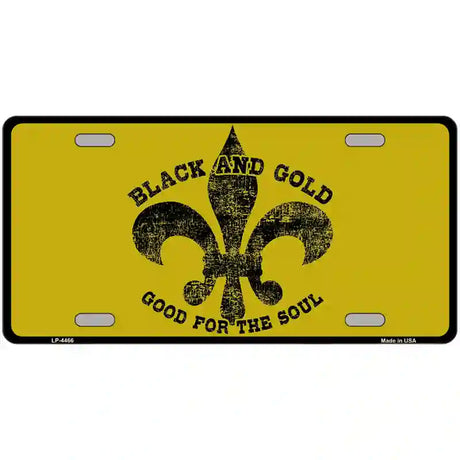 Saints Fleur De Lis Gold Metal Novelty License Plate 24" x 12" (LLP)