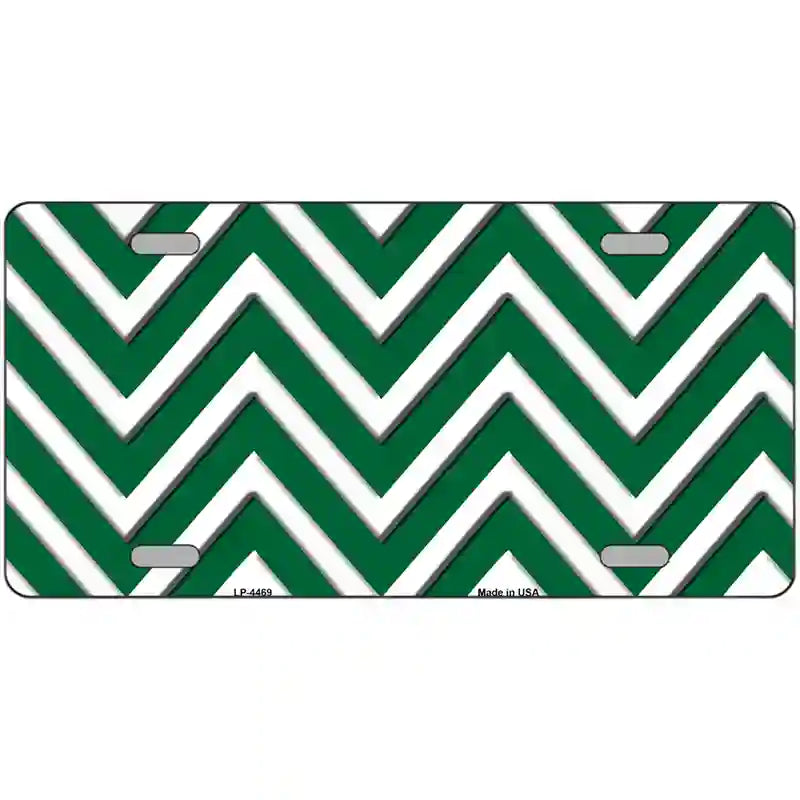 Green White Chevron Metal Novelty License Plate LP-4469 24" x 12" (LLP)