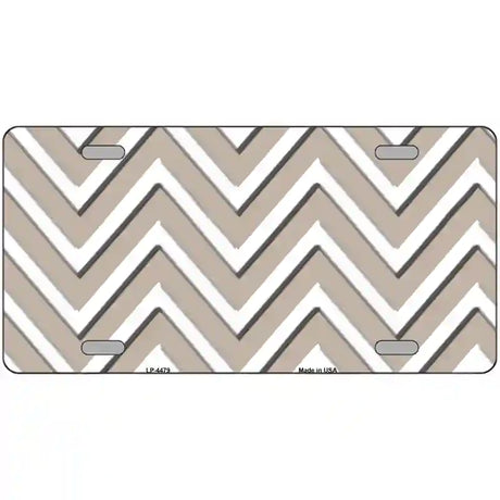 Tan White Chevron Metal Novelty License Plate LP-4479 24" x 12" (LLP)