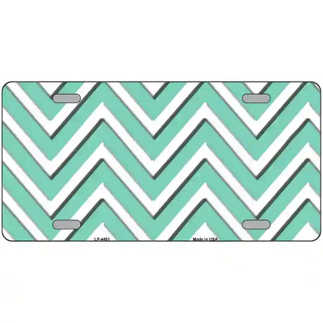 Mint White Chevron Metal Novelty License Plate LP-4481 24" x 12" (LLP)