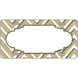 Gold White Chevron Center Scallop Metal Novelty License Plate 24" x 12" (LLP)