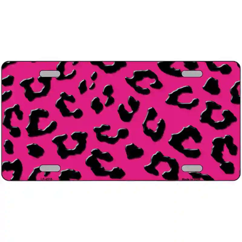 Pink Black Cheetah Metal Novelty License Plate 24" x 12" (LLP)