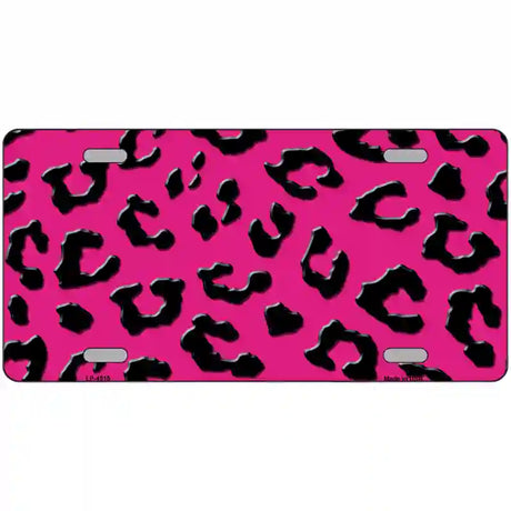 Pink Black Cheetah Metal Novelty License Plate 24" x 12" (LLP)