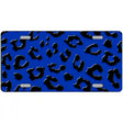 Blue Black Cheetah Metal Novelty License Plate 24" x 12" (LLP)