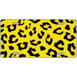 Yellow Black Cheetah Metal Novelty License Plate 24" x 12" (LLP)