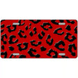 Red Black Cheetah Metal Novelty License Plate 24" x 12" (LLP)