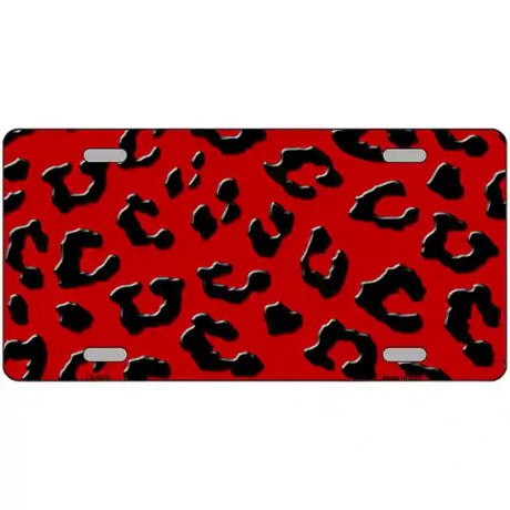 Red Black Cheetah Metal Novelty License Plate 24" x 12" (LLP)