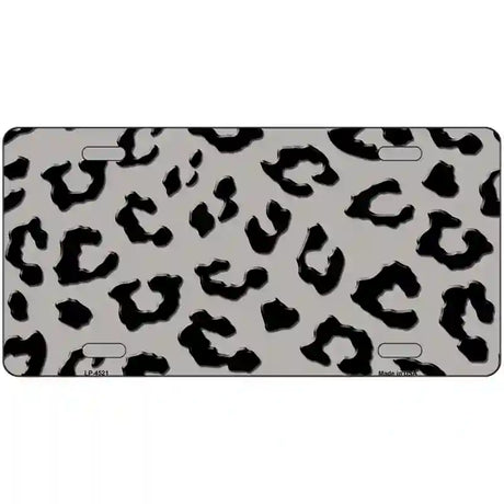 Grey Black Cheetah Metal Novelty License Plate 24" x 12" (LLP)