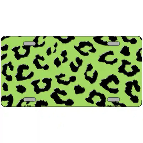 Lime Green Black Cheetah Metal Novelty License Plate 24" x 12" (LLP)