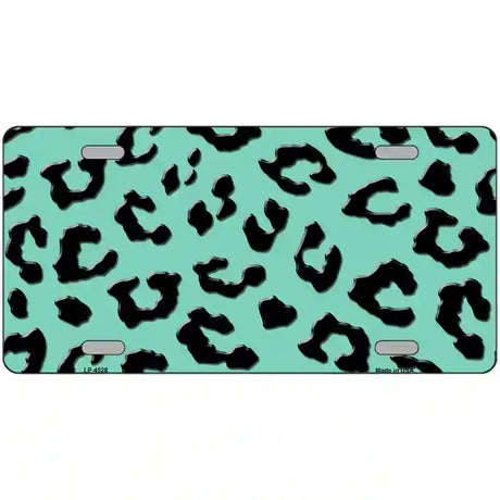 Mint Black Cheetah Metal Novelty License Plate 24" x 12" (LLP)