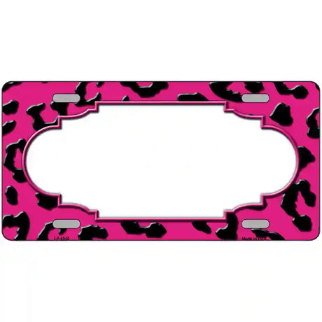 Pink Black Cheetah Scallop Metal Novelty License Plate 24" x 12" (LLP)