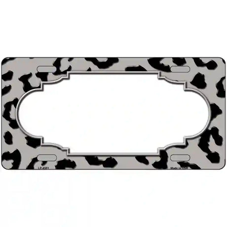 Grey Black Cheetah Scallop Metal Novelty License Plate 24" x 12" (LLP)