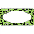 Lime Green Black Cheetah Scallop Metal Novelty License Plate 24" x 12" (LLP)