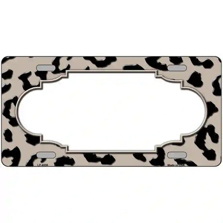 Tan Black Cheetah Scallop Metal Novelty License Plate 24" x 12" (LLP)