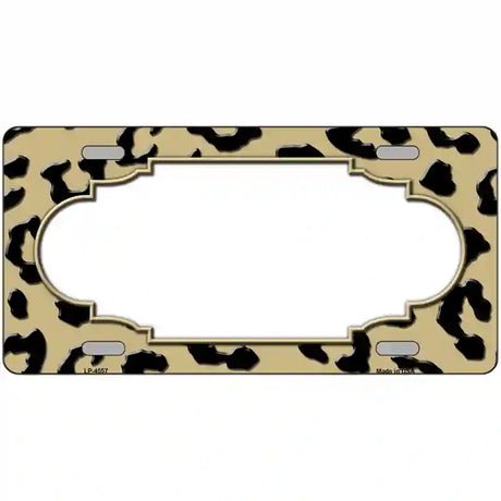 Gold Black Cheetah Scallop Metal Novelty License Plate 24" x 12" (LLP)