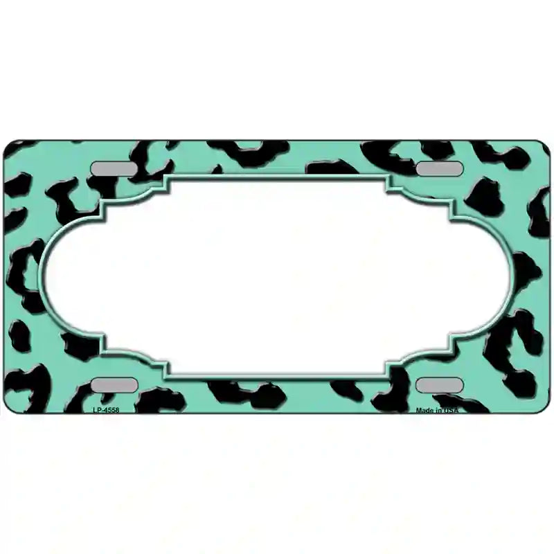 Mint Black Cheetah Scallop Metal Novelty License Plate 24" x 12" (LLP)