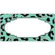 Mint Black Cheetah Scallop Metal Novelty License Plate 24" x 12" (LLP)