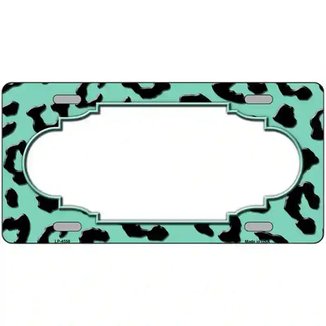 Mint Black Cheetah Scallop Metal Novelty License Plate 24" x 12" (LLP)