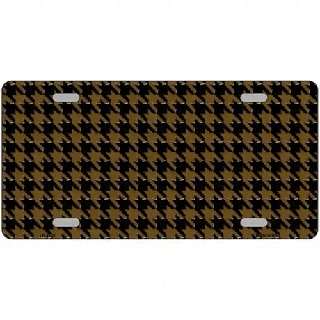 Brown Black Houndstooth Metal Novelty License Plate 24" x 12" (LLP)