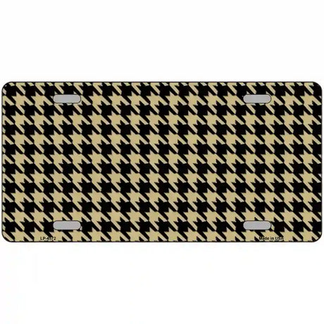 Gold Black Houndstooth Metal Novelty License Plate 24" x 12" (LLP)