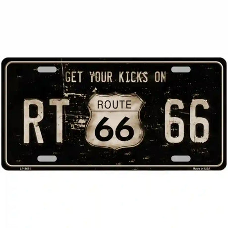 Route 66 Get Your Kicks Metal Novelty License Plate 24" x 12" (LLP)