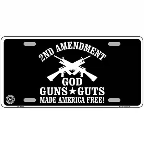 God, Guns, Guts Metal Novelty License Plate 24" x 12" (LLP)